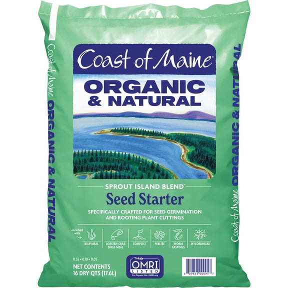 Coast of Maine Sprout Island Organic Seed Starter with All Natural Ingredients for Root Plant Cuttings and Seed Germination, 16 Quarts 10 Pack