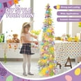 thumbnail image 3 of Ayieyill 5ft Easter Tree Decorations, Tinsel Easter Trees Pop up Artificial Pencil Trees, Collapsible Easter Christmas Trees for Easter Party Decorations (Eggs Not included), 3 of 7