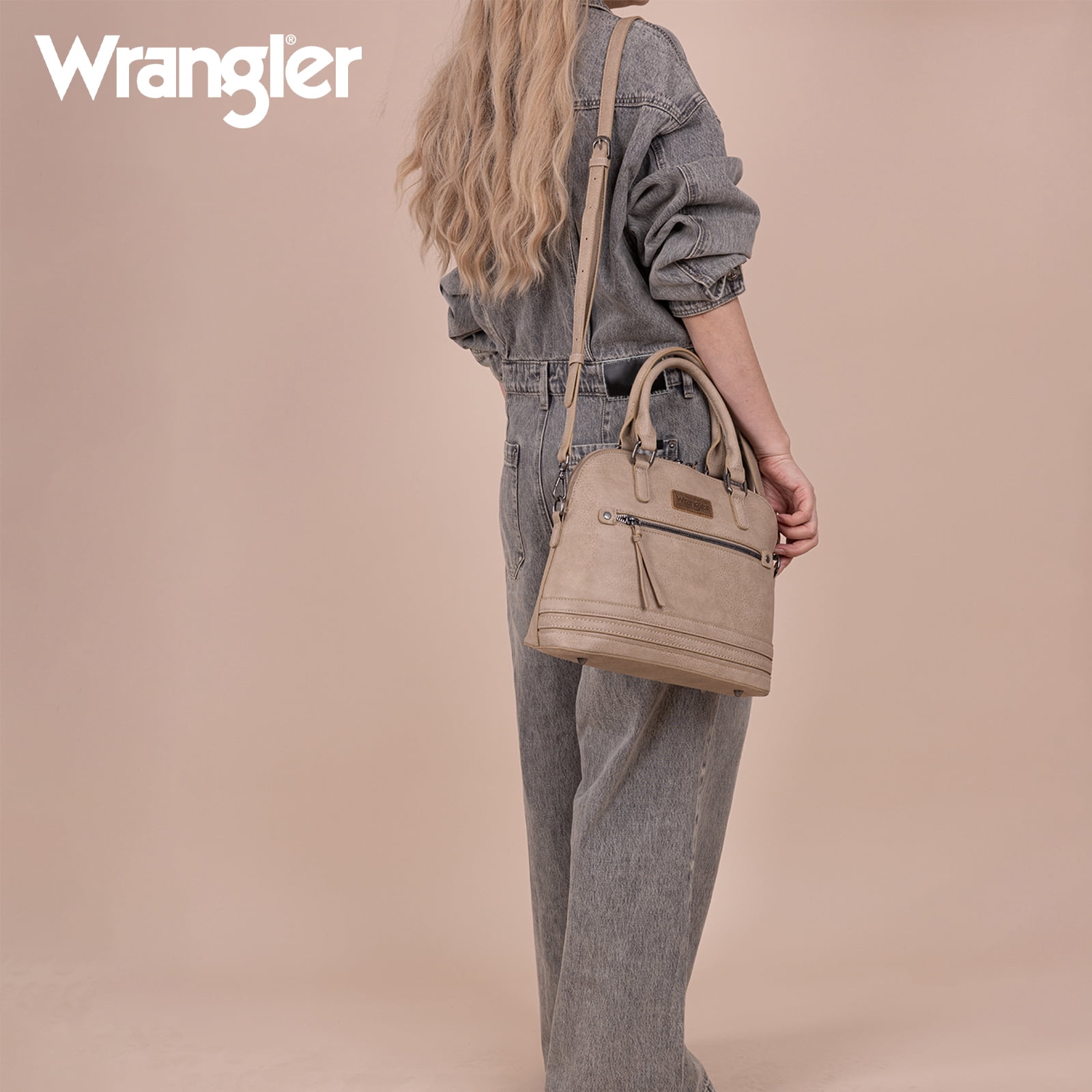 Wrangler Top-Handle Bags for Women Laptop Crossbody Tote Bag Purse, Tan