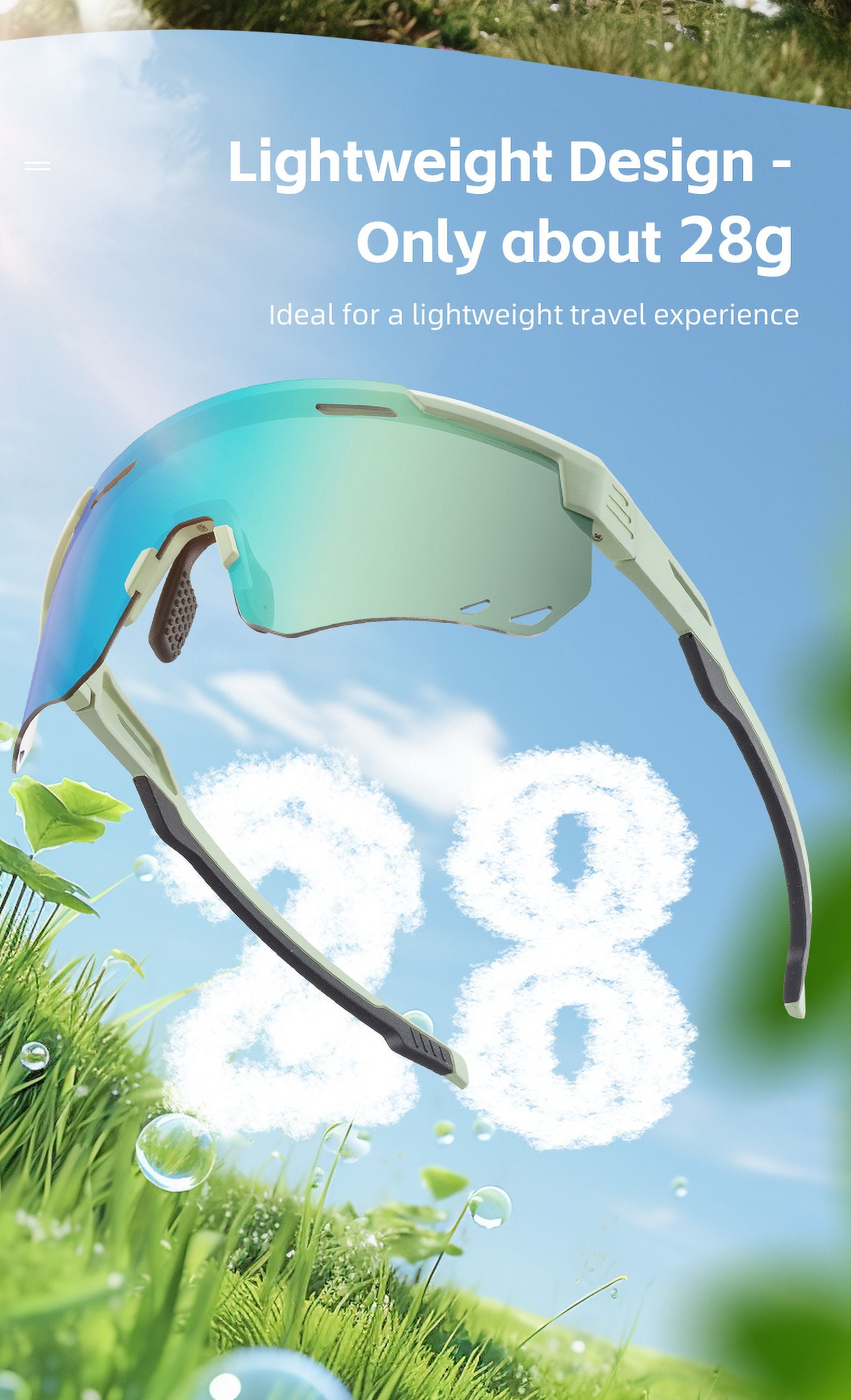 ROCKBROS Cycling Sunglasses Photochromic Polarized Lens Windproof UV400 Sunglass
