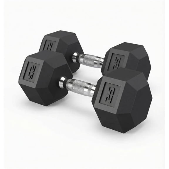 Superior Hex Dumbbell Set of 2 – 5-50 lb Options – PVC or Rubber Coated Hand Weights for Home Gym – Non-Slip, Anti-Roll Design – Cast Iron Core Strength Training Equipment for Men & Women – Black