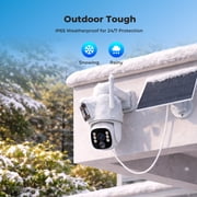 TOGUARD SC56 Solar Wireless Security Camera System Outdoor with 500G Hard Drive 4pcs 2K PTZ Dual Lens Linkage Security Surveillance Cameras Multi-Angle Monitoring