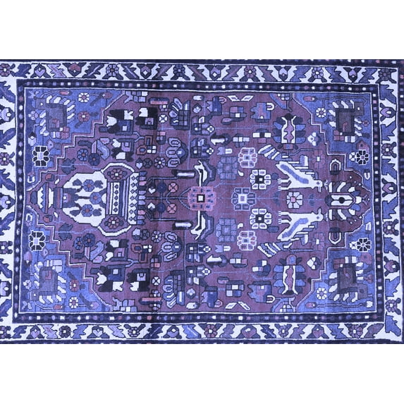 Ahgly Company Indoor Rectangle Persian Blue Traditional Area Rugs, 8' x 10'