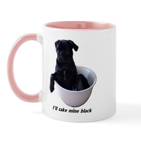 

CafePress - 23 Pugs I ll Take Mine Black Mug - 11 oz Ceramic Mug - Novelty Coffee Tea Cup