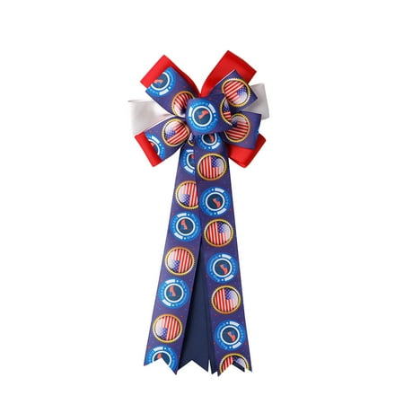 

wendunide home decor Independence Day Patriotic Bow Stars Bow Wreath Indoor Outdoor Decorations C