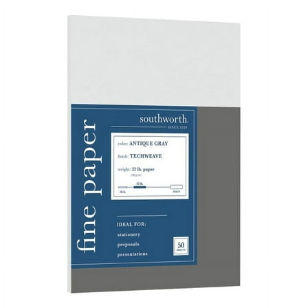 Southworth® Techweave Business Papers, Antique Gray, Ream Of 50 Sheets