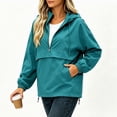 thumbnail image 6 of Dpjklzsn Women's Waterproof Half Zip Hooded Pullover Jacket, Lightweight Anorak with Pockets for Hiking Travel, 6 of 8