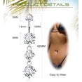 thumbnail image 2 of Woeilo G23 Titanium Dangle Belly Button Rings for Women Dangling Navel Rings CZ Belly Rings Curved Barbell Internally Threaded Belly Piercing Jewelry, 2 of 5