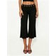 thumbnail image 4 of Pantalones capri para mujer, elegantes, con ojales metálicos, cintura elástica y corte acampanado., 4 of 9