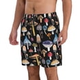thumbnail image 2 of Bixox Men's Mushrooms and Autumn Leaves printing Casual Classic Fit Short Summer Beach Shorts, 2 of 6