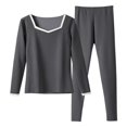 thumbnail image 4 of Sakmal Cotton Thermal Underwear Set Women Long Johns Plus Size Pajama Set Gray for Cold Weather Base Layer for Women Sizes L-3XL, 4 of 4