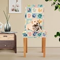 thumbnail image 4 of Yayeee 4 Pack Dining Chair Covers Stretch Parson Chairs Slipcovers Seat Protector, Green Floral, 4 of 6