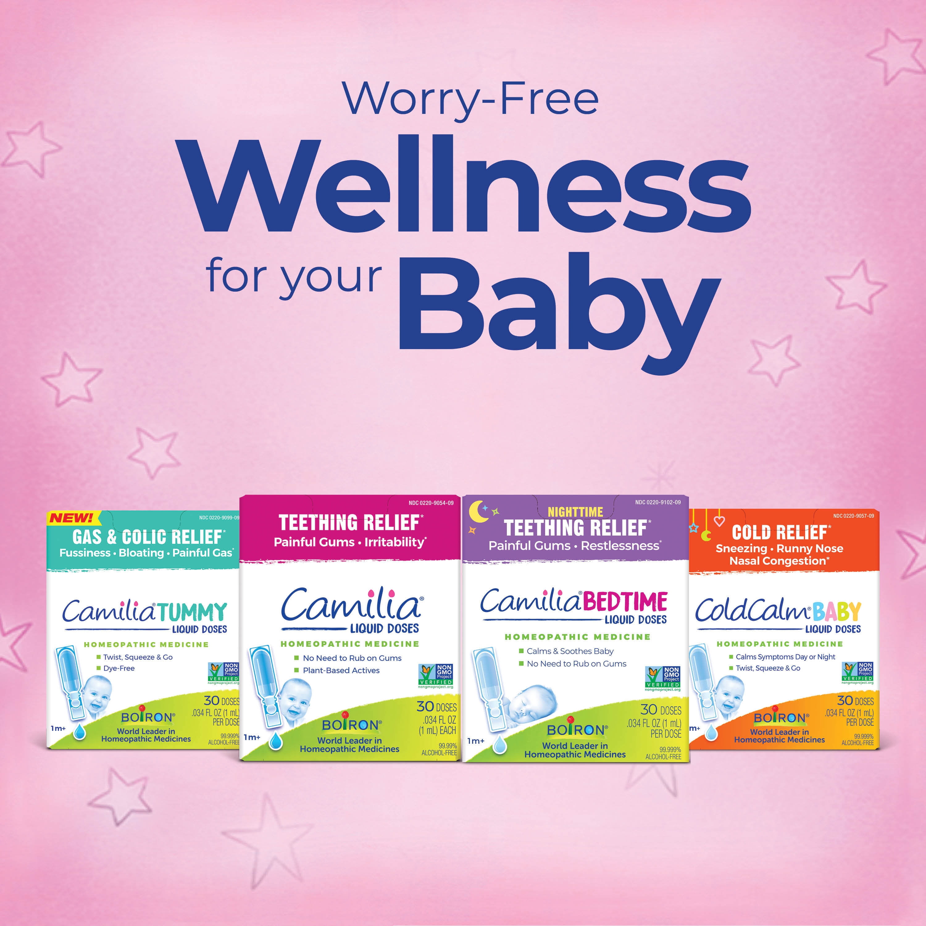 Boiron Camilia Single Liquid Dose, Homeopathic Medicines for Teething Relief, Painful Gums, Irritability, 2 x 30 Single Liquie Doses Twin Pack
