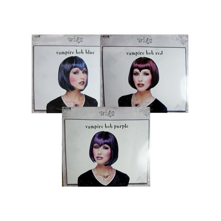 Paper Magic Group Women Vampire Bob Wig Accessory, Blue/Black, One Size