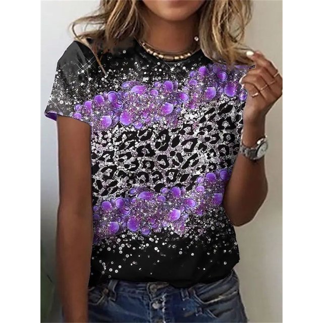 Camiseta holgada de manga corta para mujer, ropa informal con cuello redondo, Harajuku, con estampado de retales, Tops de calle 2022
