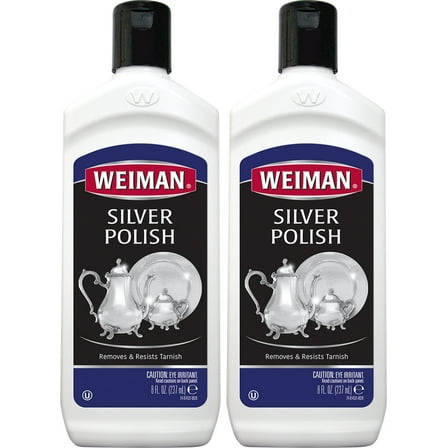 Weiman Silver Polish Cream For Cleaning and Polishing Tarnish from Silver, Metals, Jewelry - 8 oz (2 PACK)