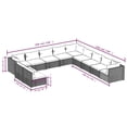 thumbnail image 4 of vidaXL 11 Piece Garden Lounge Set with Cushions Black Poly Rattan, 4 of 5