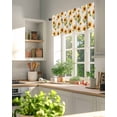 thumbnail image 3 of Retro Sunflower Valances for Windows Vintage Flower Leaf Farmhouse Valance Rod Pocket Light Filtering Short Window Treatments Curtains for Kitchen Bathroom Living Room Bedroom, 1 Panel, 42 x 12 Inch, 3 of 7