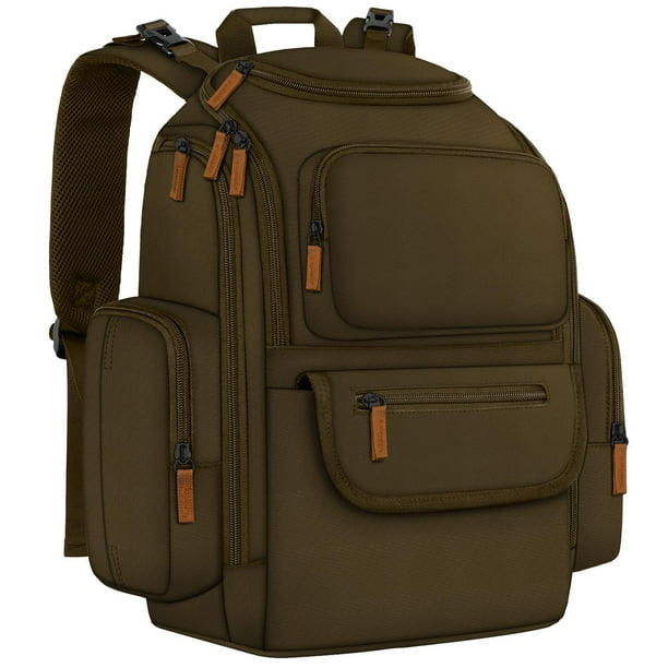 Mochila pañalera Mancro multifuncional para viaje color verde oscuro