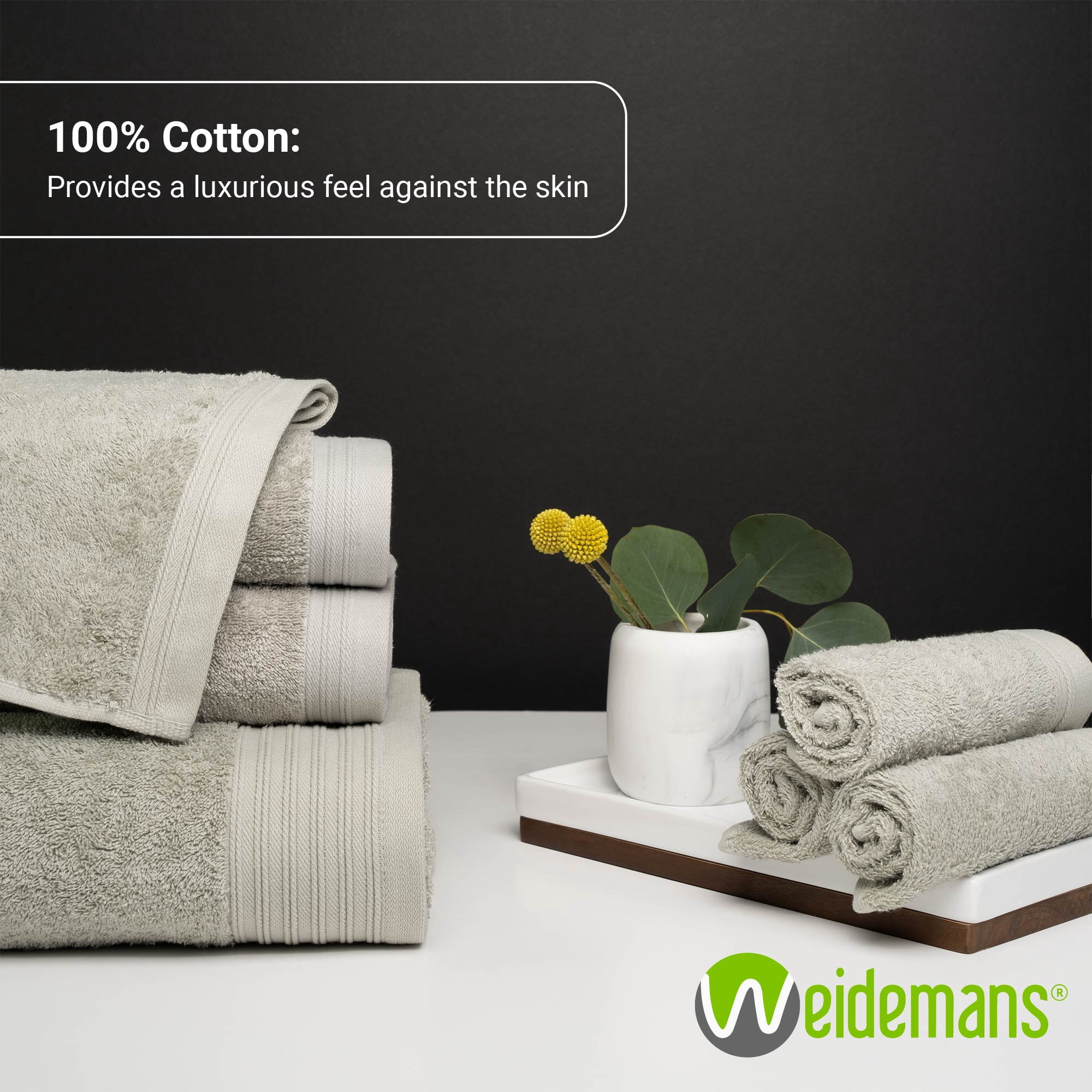 Weidemans 100% Cotton Bath Towels | Eco-Friendly Exclusive Bathsheet towels Set of 2 (Size: 35" X 70")|Ultra Soft and Highly Absorbent Bath Towel Set Gym, Hotel, Travel Camp, Pool Spa |Black & Silver