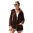 thumbnail image 1 of Veste en Molleton Surdimensionnée pour Femmes Cardigan à Manches Longues Veste Teddy, 1 of 4