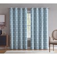 thumbnail image 2 of THD Damask Print 100% Full Blackout Grommet Window Curtain Panels Noise Reduction, Room Darkening, and Privacy - 2 Panels, 2 of 4