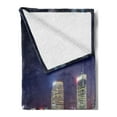 thumbnail image 2 of Urban Soft Flannel Fleece Throw Blanket, Skyline Skyscrapers in Modern City at Night Architectural Cityscape Pattern, Cozy Plush for Indoor and Outdoor Use, 50" x 70", Multicolor, by Ambesonne, 2 of 5