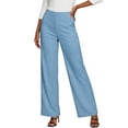 thumbnail image 6 of Women's Straight Leg Yoga Pants, High Waisted Stretchy Versatile Summer Business Casual Trousers with Pockets, 6 of 6