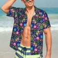 thumbnail image 5 of KLL Men's Hawaiian Shirt Short Sleeve Button Down Beach Shirts-Roosters 1, 5 of 5