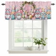 thumbnail image 2 of Easter Gnomes Valances for Windows, Decorative Rod Pocket Window Valance Curtains, Colorful Eggs Spring Flowers Branches Pink Short Curtain Drapes for Kitchen/Living Room, 2 Panels, 42" W x 18" L, 2 of 8