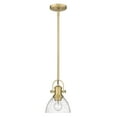 thumbnail image 3 of Yep by Golden Lighting Hines 1-light 7in Pendant in Brushed Champagne Brass and Seeded Glass, 3 of 4
