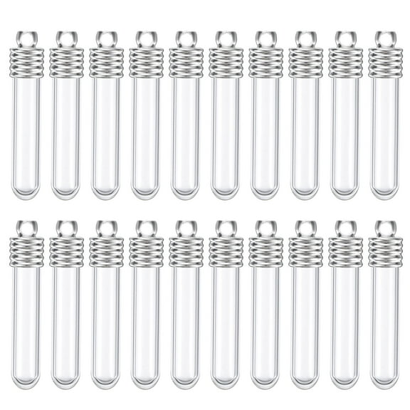 Uxcell 20 pcs Name on Rice Glass Vial Pendant 6mm Width Transparent Wishing Bottles for Necklace DIY Pendants Craft
