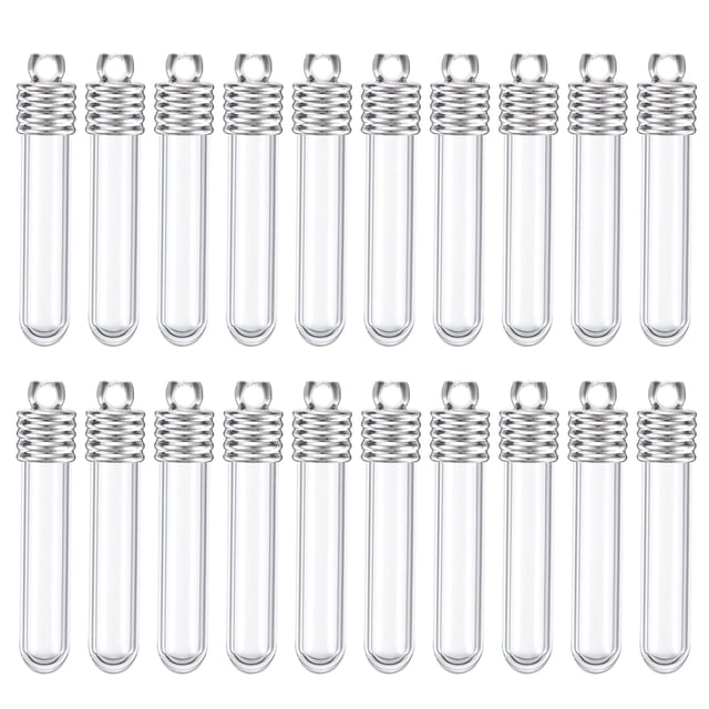 Uxcell 20 pcs Nombre en arroz frasco de vidrio colgante 6mm de ancho botellas de deseos transparentes para collar manualidades colgantes