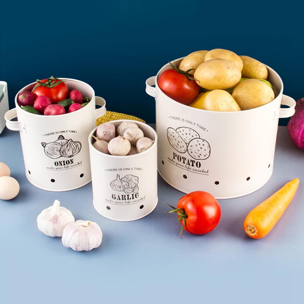 3Pcs Potatoes Onions Garlic Bin Vegetable Rack/Storage Food