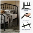 thumbnail image 6 of Sifurni Black King Size Metal Platform Bed Frame with Vintage Victorian Headboard & Footboard, Adult, 6 of 10