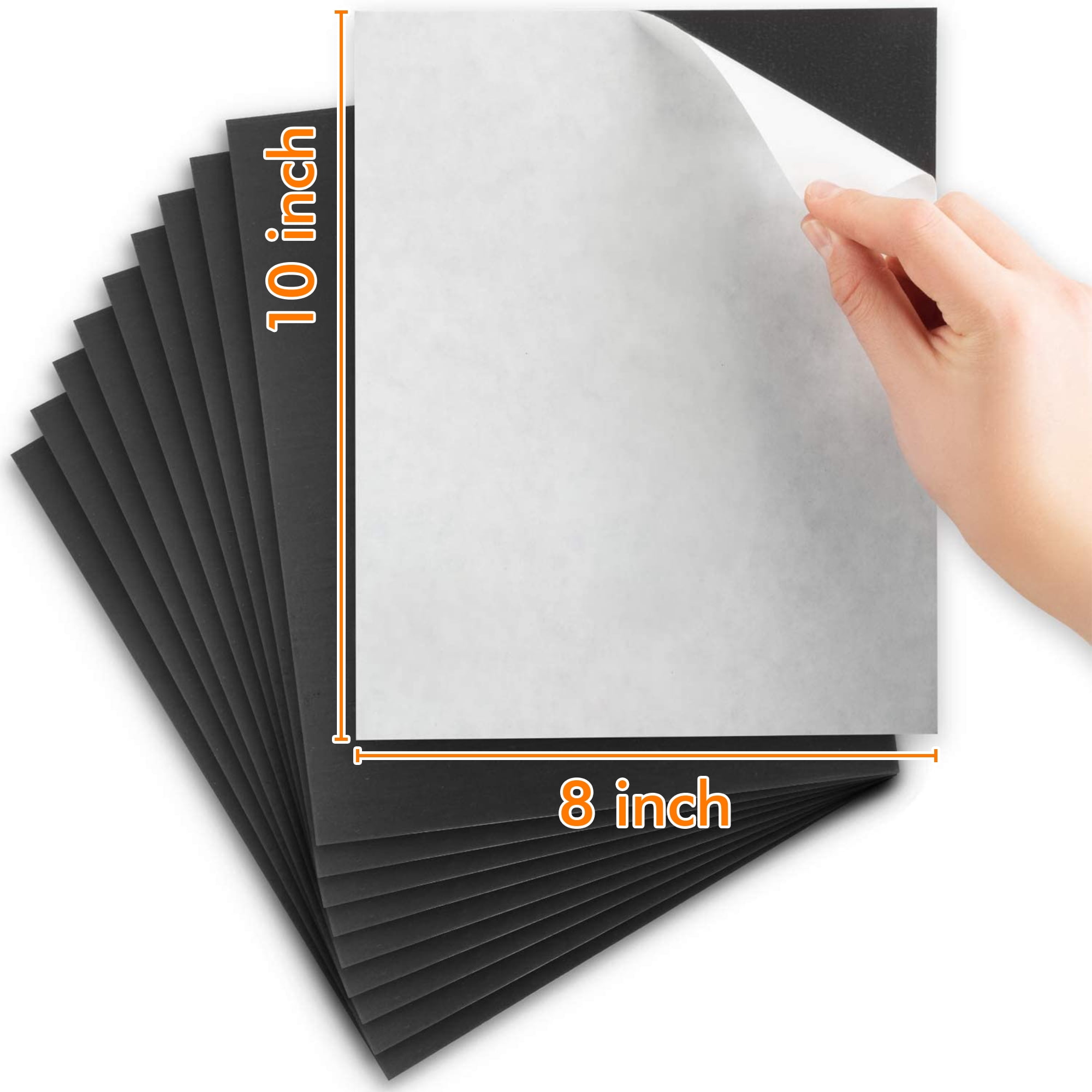 Verve Magnetic Sheets with Adhesive Backing, 8 x 10 inch Flexible Magnetic Paper for Crafts, Photos, and DIY Projects, 10 Pack