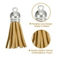 thumbnail image 3 of Uxcell 30Pack 1.5" Leather Tassels Keychain Charm with Silver Cap for DIY, Khaki, 3 of 6