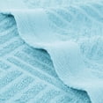 thumbnail image 6 of Superior Basketweave Egyptian Cotton Jacquard 3 Piece Towel Set, Sky Blue, 6 of 9