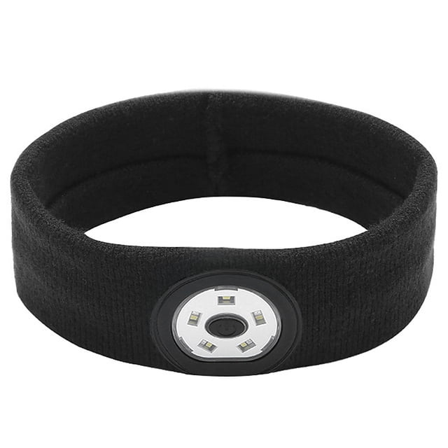 Tignapoo Bandeau de Sport Éclairé à LED pour Course de Nuit - Rechargeable et Confortable, Idéal pour le Jogging, la Randonnée et les Activités de Plein Air - Disponible en Noir, Gris, et Plus