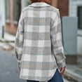 thumbnail image 6 of Meichang Jackets for Women Fleece Long Sleeve Shacket Plaid Print Outwear Lapel Button Down Coat with Pockets Fall, 6 of 7