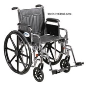 Chrome Sport Wheelchair, Fixed Full Arms, Swing away Footrests, 16" Seat