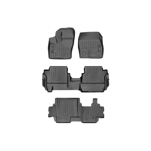 WeatherTech Custom Fit FloorLiners compatible with 2018-2020 Ford Transit Connect - Complete Set (1st, 2nd, & 3rd Row), Black
