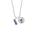 thumbnail image 2 of Delight Jewelry Silvertone 3-D Blue Baby Bottle Silvertone Script Initial Disc - F - Charm Necklace, 20"+3", 2 of 4
