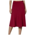 thumbnail image 2 of Landzoo Women's Solid Lightweight Flare Midi Pull On Closure Skirt S XXL Plus Size Fashionable Casual Women's Skirt, 2 of 5
