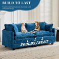 thumbnail image 5 of SoarFlash Canapé Sectionnel en Chenille de 77,95 Pouces, Causeuse Modulaire Confortable, Ensemble de Canapé Moderne 2 Places à Assise Profonde pour Salon, Bleu, 5 of 5