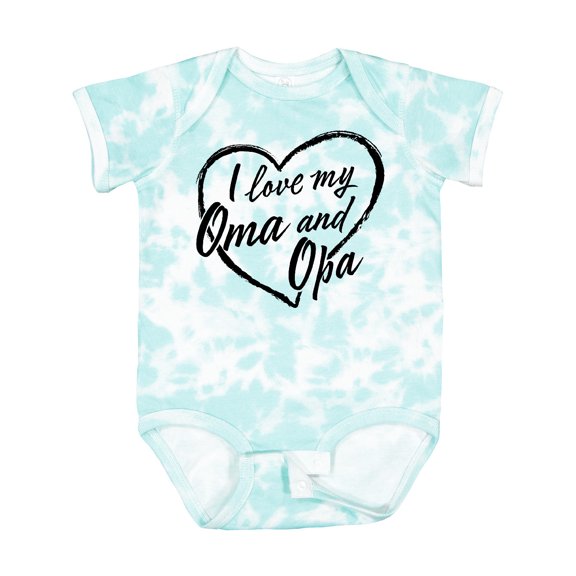 Inktastic I Love My Oma and Opa in Black Chalk Heart Boys or Girls Baby Bodysuit