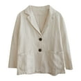 thumbnail image 2 of Up To 50% Off Women's Blazers & Suit Jackets Women's Linen Blouse Casual Long Sleeve Jacket, 2 of 4