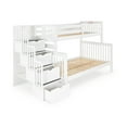 thumbnail image 3 of Bedz King Stairway Bunk Beds Twin over Full with 4 Drawers in the Steps, White, 3 of 9