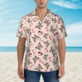 thumbnail image 2 of Xecao Beautiful Butterflies and Hearts print Hawaiian shirt - a stylish short-sleeve button-down for men, perfect for casual beach and tropical outings., 2 of 9