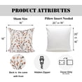 thumbnail image 4 of Classical Embroidery Jacquard Orange Square Decorative Throw Pillow Case Cushion Cover 18x18 inch, 4 of 6